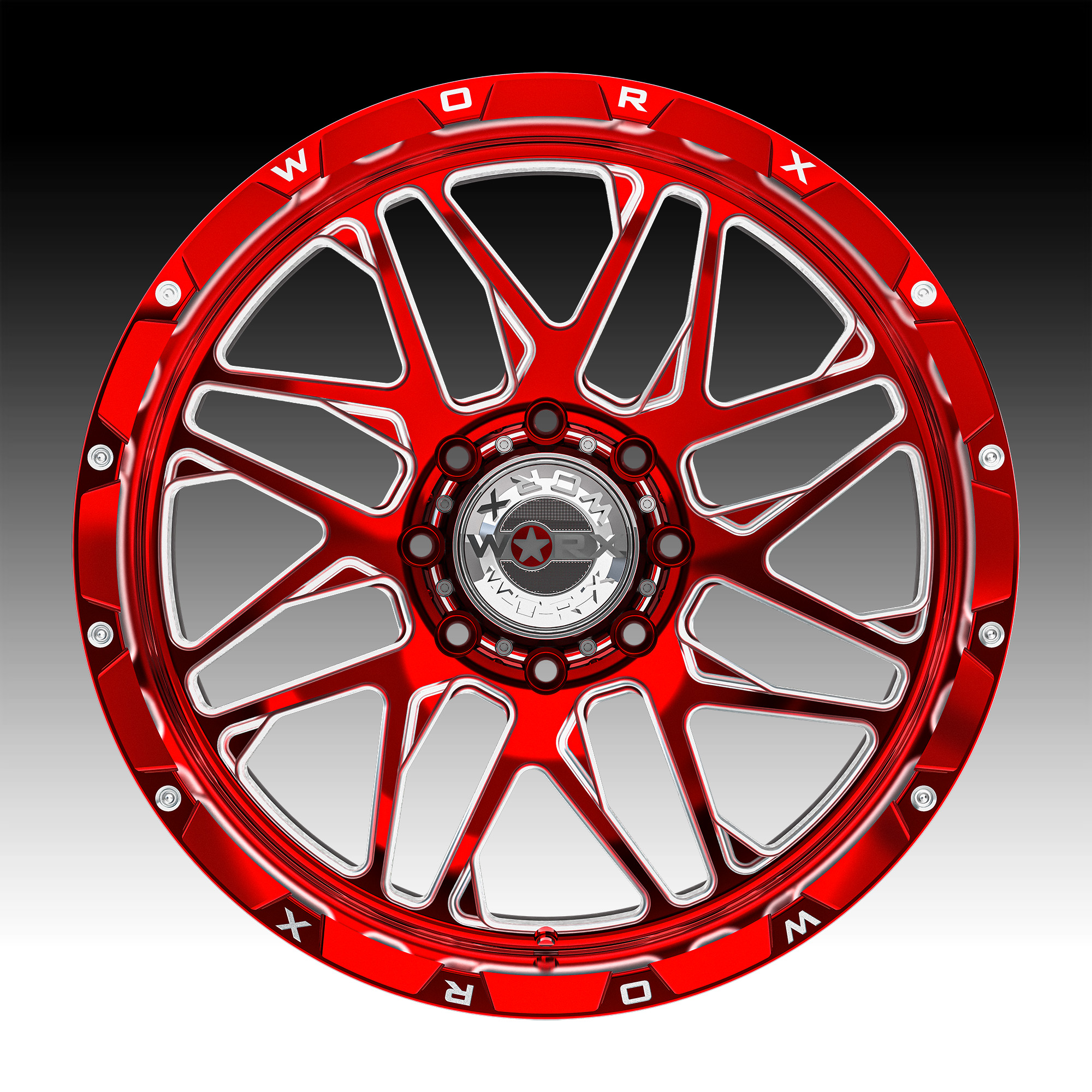 Worx Offroad Forged WF819RT Red Milled Custom Truck Wheels